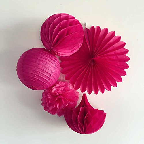 Set de 5 pompon fleur boule alvéolé rosace et l...