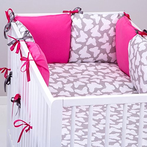 Set 10 pcs linge lit bébé standard: tour de lit...