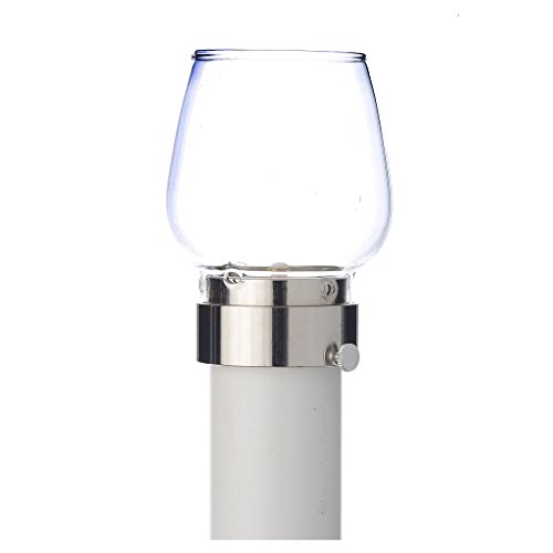 Torche pare-vent h 70cm argentée diam. 4cm