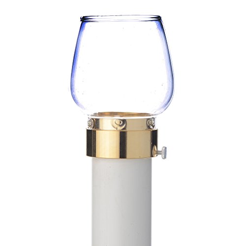 Torche pare-vent h 70cm dorée diam. 5cm