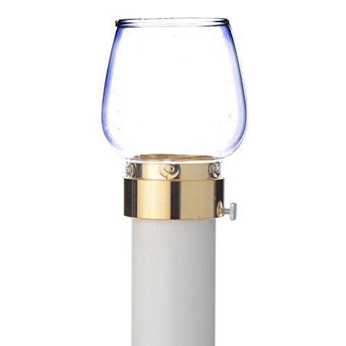 Torche pare-vent h 70cm dorée diam. 4cm