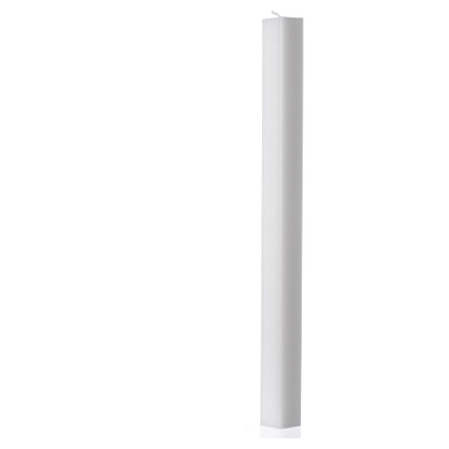 Bougie blanche carrée 400x30x30mm (lot de 15)