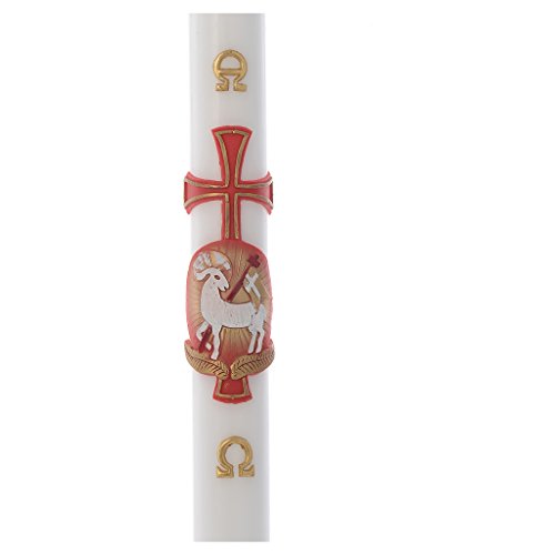 Holyart Cierge pascal Agneau croix cire blanche 8x120cm code EAN B01DPURRY8 