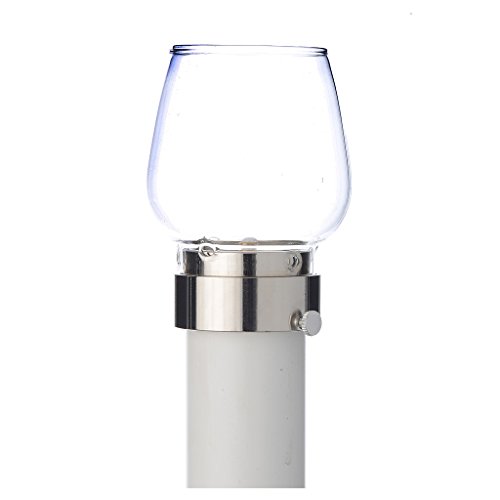 Torche pare-vent h 30cm argentée diam. 4cm