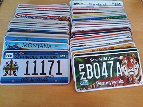 LOT de 50 PLAQUES IMMATRICULATION VOITURE USA e...