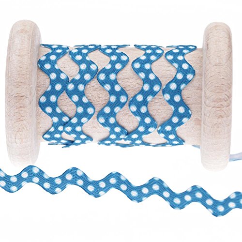 Croquet à pois au mètre - Bleu turkish