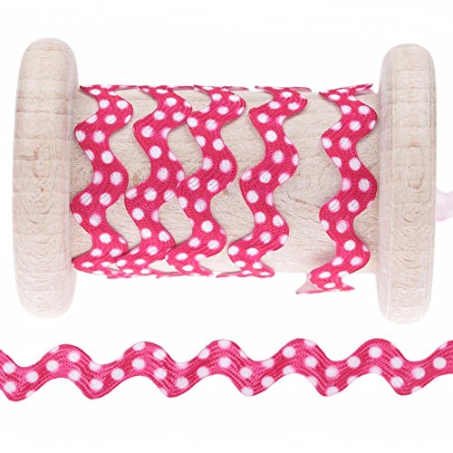 Croquet à pois au mètre - Rose bright