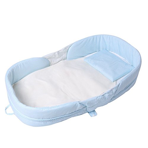 - lit voyage bébé pliable imprimé souple (bleu ...