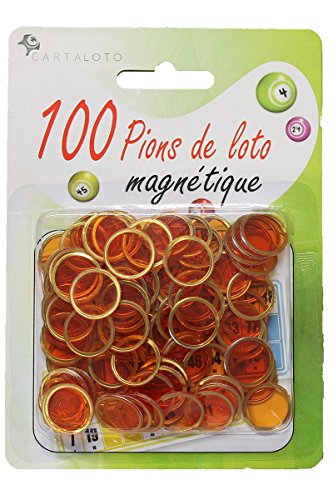 100 pions de loto magnétiques orange