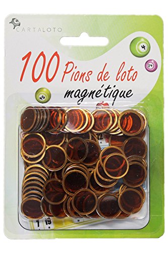 100 pions de loto magnétiques marron