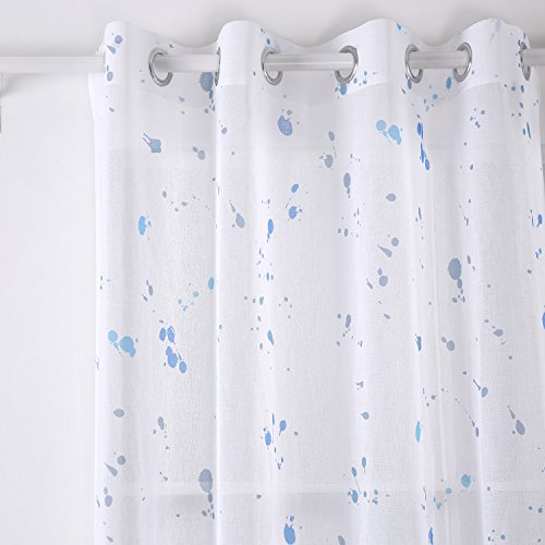 Doconovo Lot de 2 Voilages Aspect Lin Imprimé à...