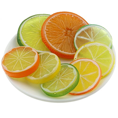 Artificiel fruit tranche faux orange citron col...
