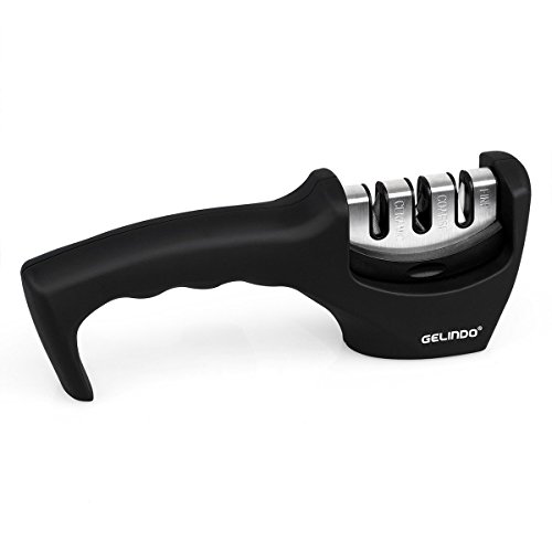Gelindo 3 etape affûteur - céramique, grossier et fin - caoutchouté base- meilleur pour la survie, combat, sculpture, fillet, pain, swiss, couteaux de poche et plus code EAN B01ERB2NO8 