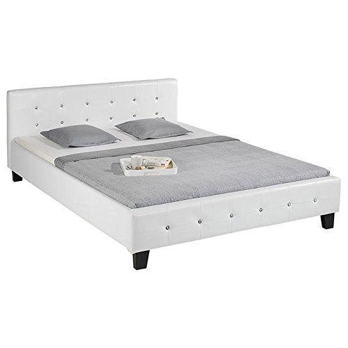 Lit double JOSY 140 x 190 cm pin massif simili ...