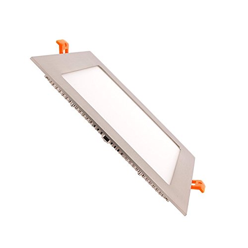 Dalle LED Carrée Extra Plate 18W Cadre Argenté ...