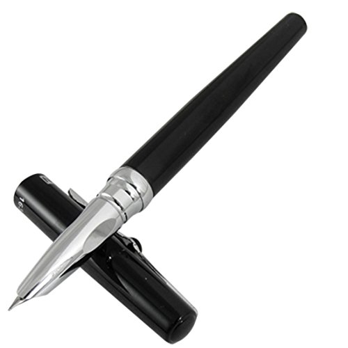 Strass Détail clip Black Metal Barrel Fountain Pen