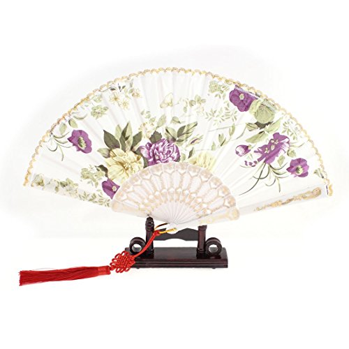 Tissu imprimé fleurs noeud chinois Pliable main...