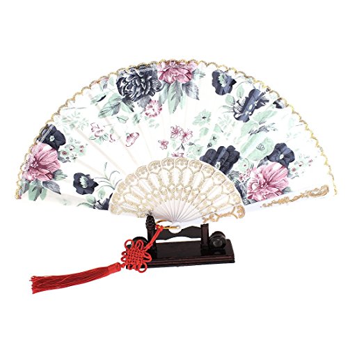 Tissu Fleurs Imprimé dentelle bord pliable Éven...