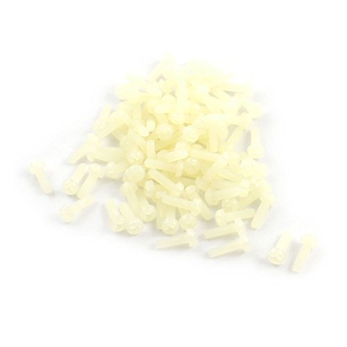 100 Vis Pcs M3x10mm tige filetée en nylon blanc...