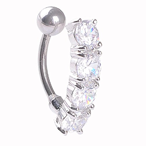 Charmant 4 faux diamant arc corps piercing nomb...