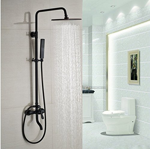 GOWE Gowe deux style murale 20,3 cm pluie douche mitigeur lavabo avec bec Baignoire avec Douchette Robinet de douche de bain Oil-Rubbed Bronze couleur?: noir code EAN B01FBTYUKU 