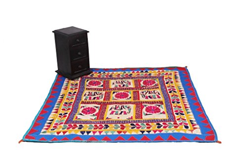 Jaipurtextilehub Chiffon Anneaux Kutch Table Antique Rare gujarati (homonymie) chakla coton broderie mur d & # x17d?; cor code EAN B01FSFKDSA 