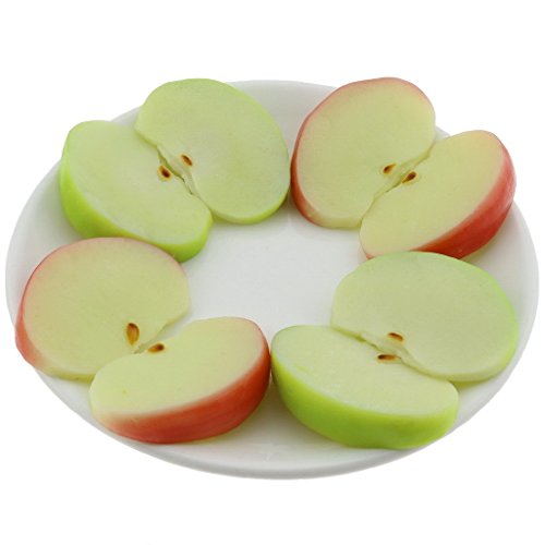 8pcs artificiel pomme tranche faux fruit enfant...