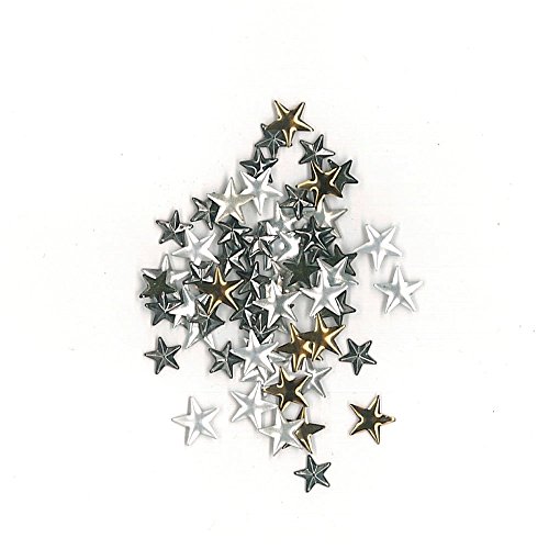 Lot 90 clous thermocollants étoiles bronze, arg...