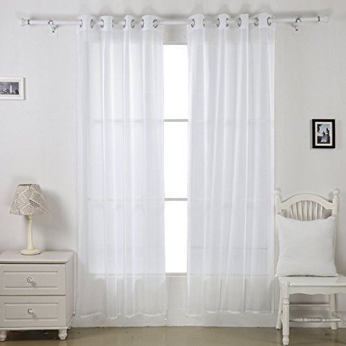 Lot de 2 voilages à oeillets pour fenêtre 140x2...