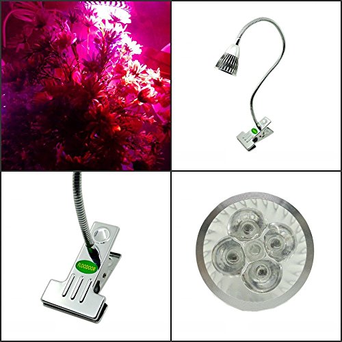LED Grow Light, Corde 4W LED clip Lampe de bure...