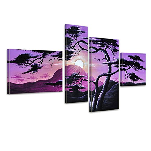 Bilderdepot24 Déco murale "paysage m1" - 120x70cm, ensemble de 4 toiles tendues sur châssis bois. p305 code EAN B01GD0B8VA 