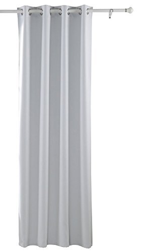 Deconovo Rideau occultant blackout curtain à oeillets 140x180cm isolant thermique blanc pâle gris code EAN B01GFMMRHU 