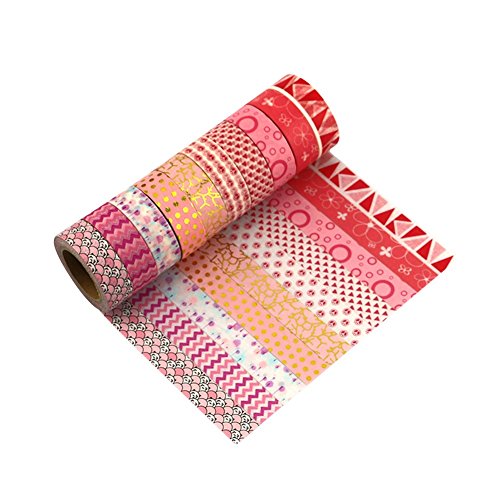 10 rouleaux washi tape masking tape- ruban adhé...