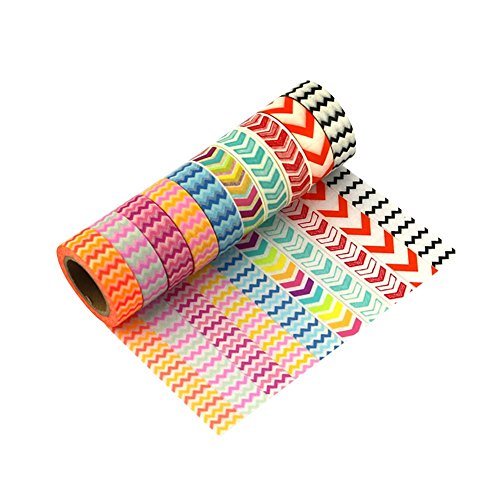 10 rouleaux washi tape masking tape- ruban adhé...