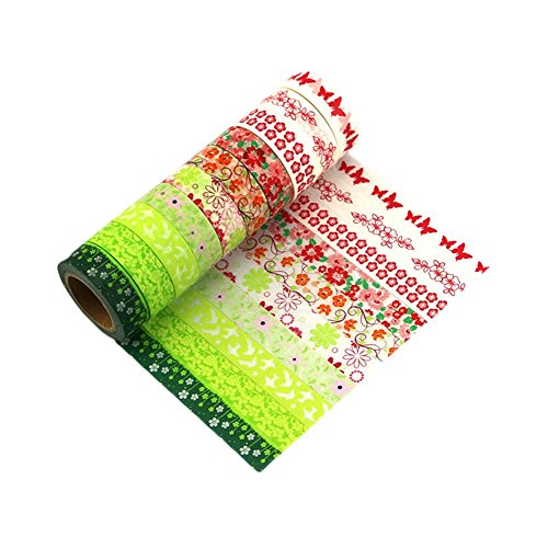 10 rouleaux washi tape masking tape- ruban adhé...