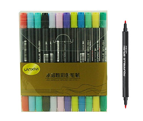 lanxivi Double brosse fine Marqueurs avec point...