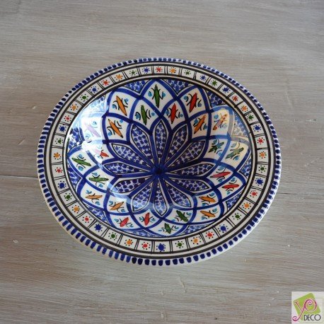 Lot de 6 assiettes Tebsi Jileni bleu - D 23 cm