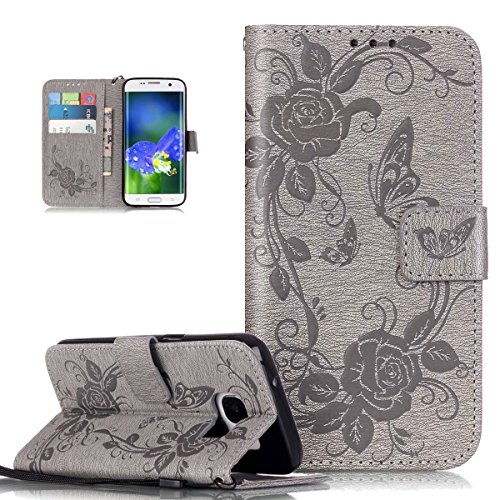 Coque Galaxy S7 Edge,Etui Galaxy S7 Edge, ikasus® Coque Galaxy S7 Edge Bookstyle Étui Housse en Cuir Case, Motif Gaufrage Papillon Rose Fleur Etui Housse Cuir PU Portefeuille Folio Flip Case Cover Wallet Coque Protection Étui avec Flex Soft Silicone TPU et Fonction Support Fermeture Aimantée Carte de crédit Logement Poches Case Coque Housse Étui pour Samsung Galaxy S7 Edge - Gris B01GPG5QV0 ikasus Coque Galaxy S7 Edge,Etui Galaxy S7 Edge, ikasus® Coque Galaxy S7 Edge Bookstyle Étui Housse en Cuir Case, Motif Gaufrage Papillon Rose Fleur Etui Housse Cuir PU Portefeuille Folio Flip Case Cover Wallet Coque Protection Étui avec Flex Soft Silicone TPU et Fonction Support Fermeture Aimantée Carte de crédit Logement Poches Case Coque Housse Étui pour Samsung Galaxy S7 Edge - Gris B01GPG5QV0 ikasus