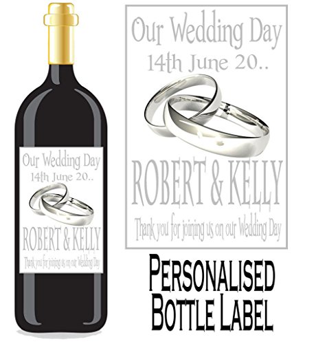 De mariage étiquette de bouteille de vin/spirit...