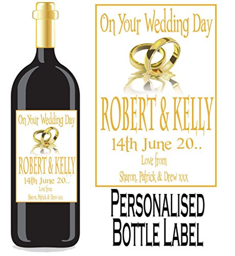 De mariage étiquette de bouteille de vin/spirit...