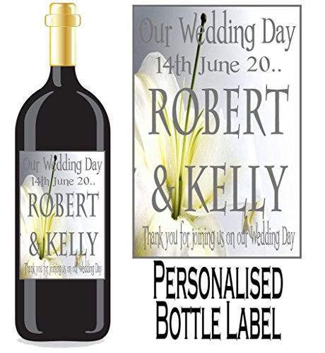 De mariage étiquette de bouteille de vin/spirit...