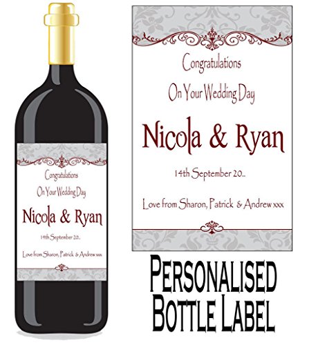 De mariage étiquette de bouteille de vin/spirit...