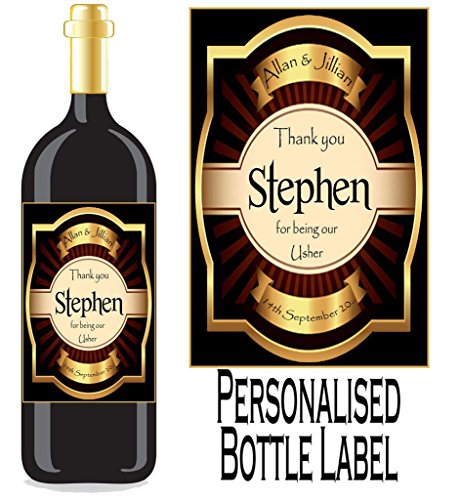 De mariage étiquette de bouteille de vin/spirit...