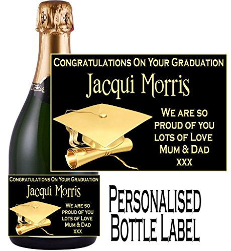 Étiquette de bouteille de champagne graduation ...