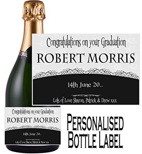 Étiquette de bouteille de champagne graduation ...