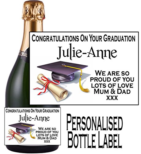 Étiquette de bouteille de champagne graduation ...