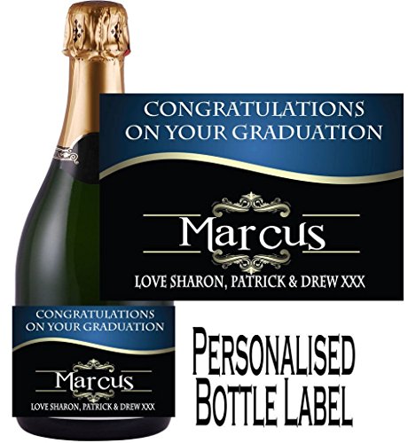Étiquette de bouteille de champagne graduation ...