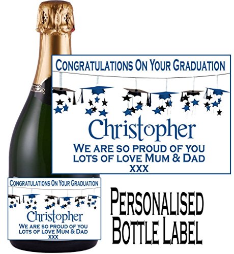 Étiquette de bouteille de champagne graduation ...