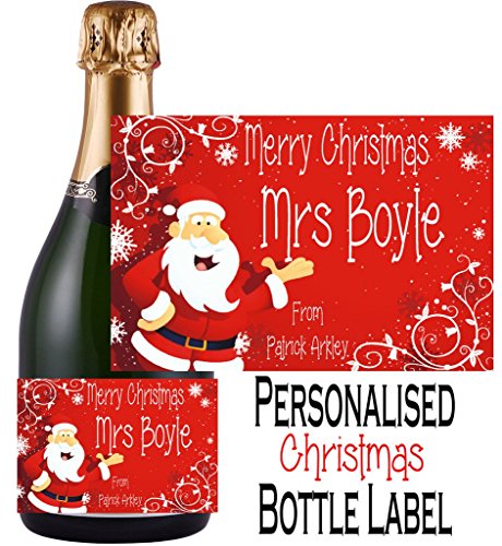 Étiquette de bouteille de champagne de noël xdc...