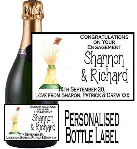 Étiquette de bouteille de fiançailles champagne...